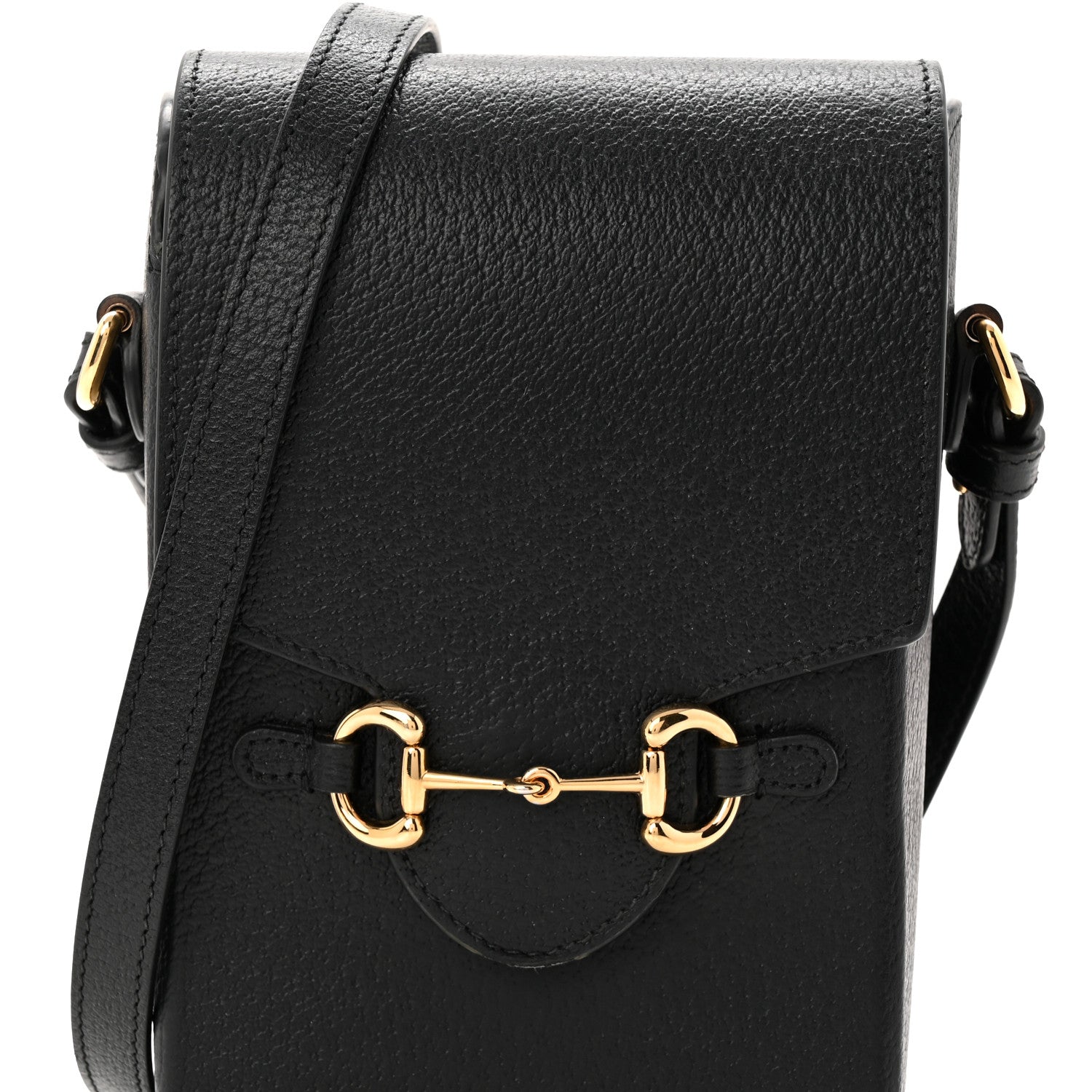 Dollar Calfskin Vertical Horsebit 1955 Crossbody Bag Black