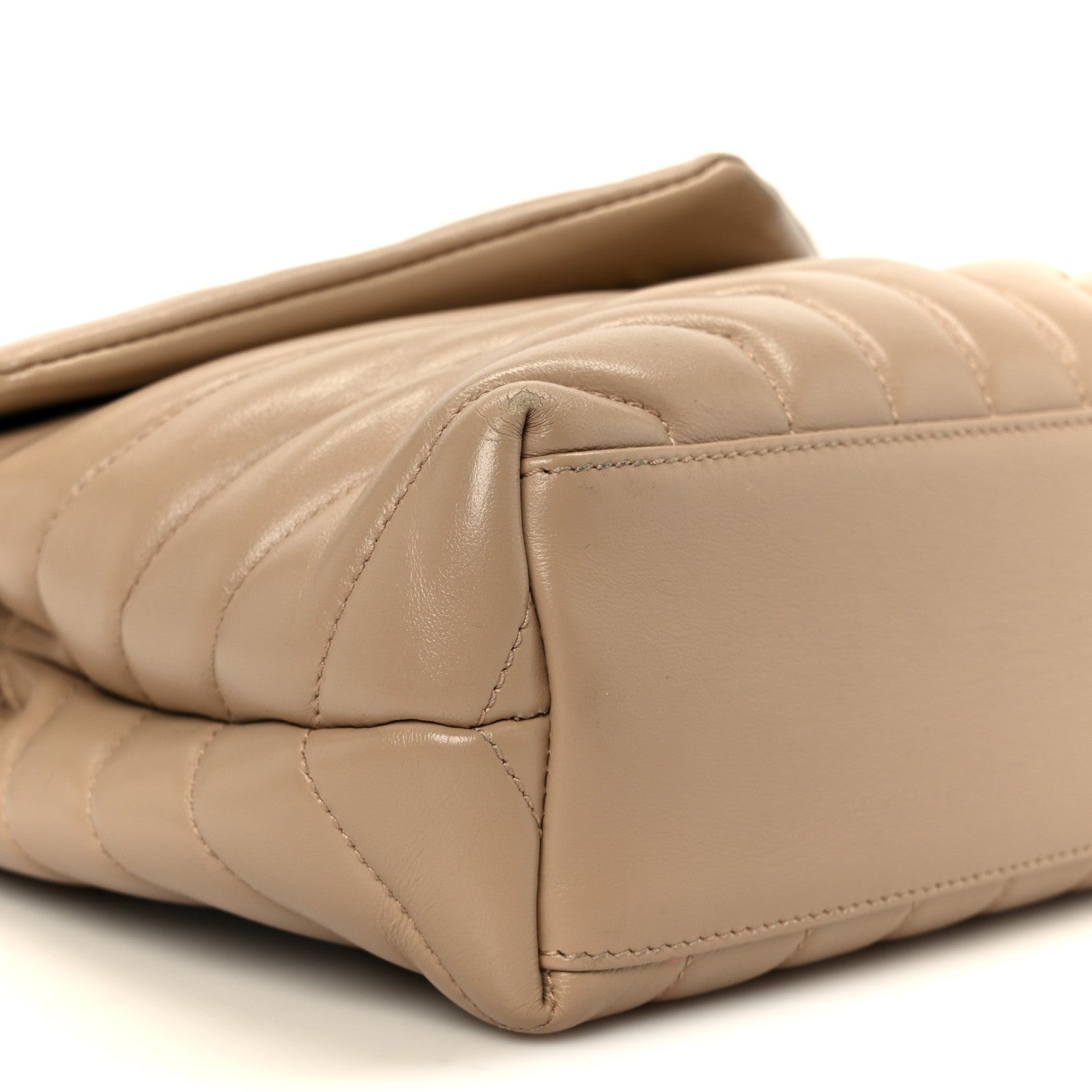 Calfskin Y Quilted Monogram Small Loulou Chain Satchel Dark Beige