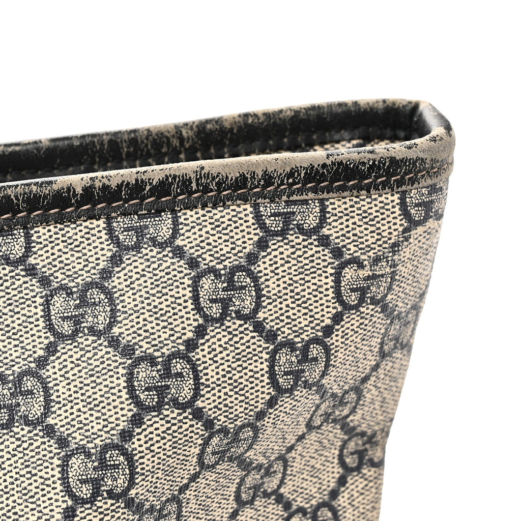 GG Supreme Monogram Medium Zippered Shopping Tote Navy