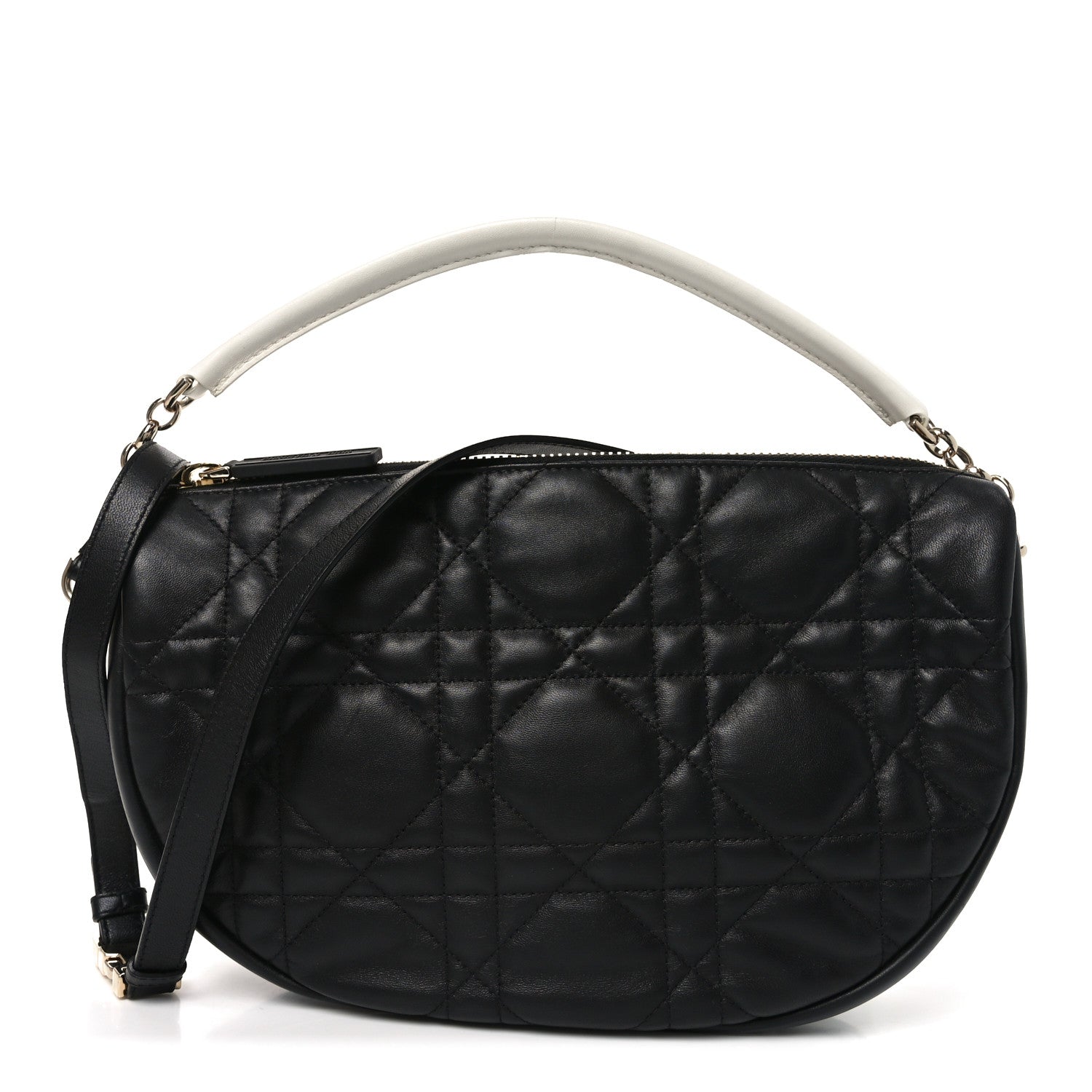 Lambskin Cannage Medium Dior Vibe Hobo Bag Black