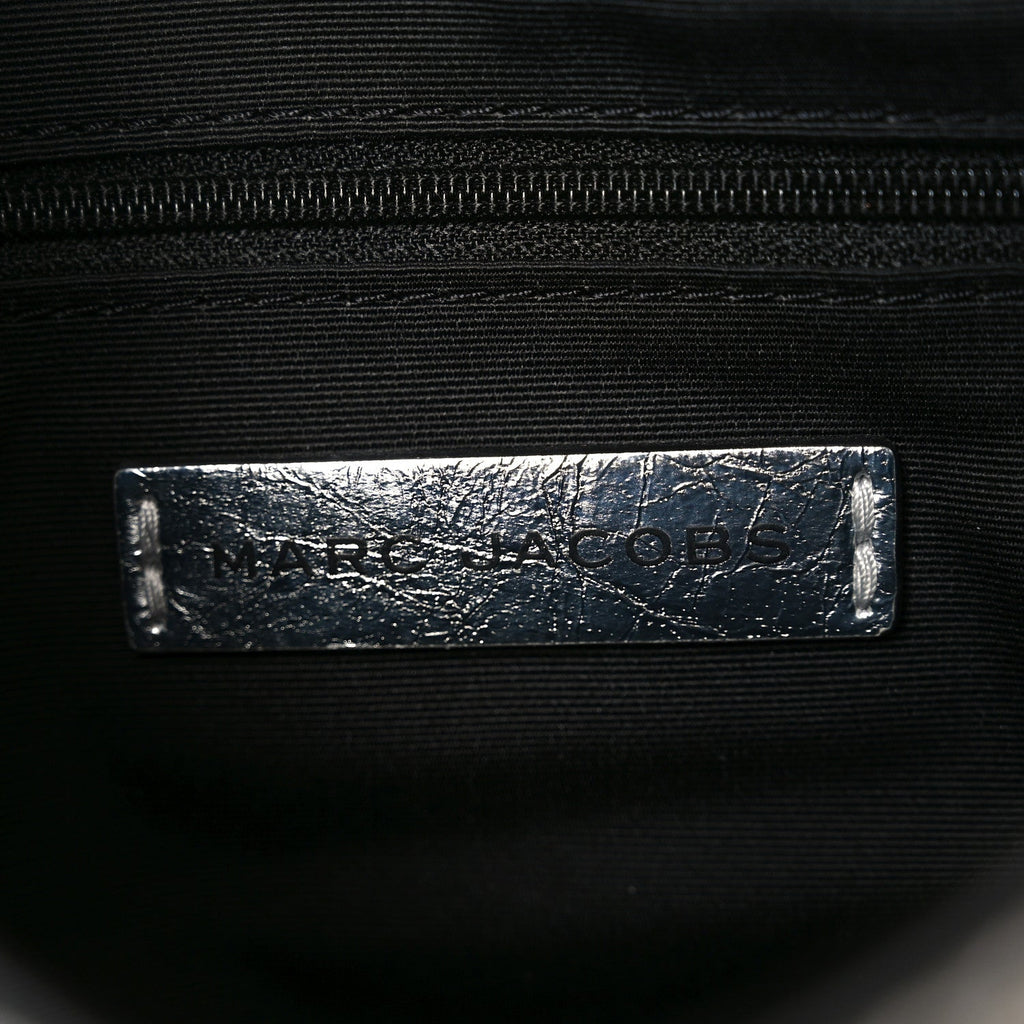 Crinkled Calfskin Crusier Crescent Bag Silver