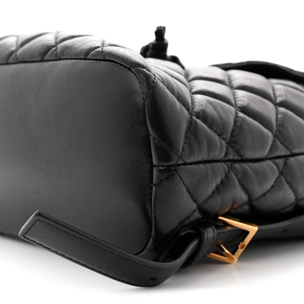 Calfskin Quilted Medusa Backpack Black