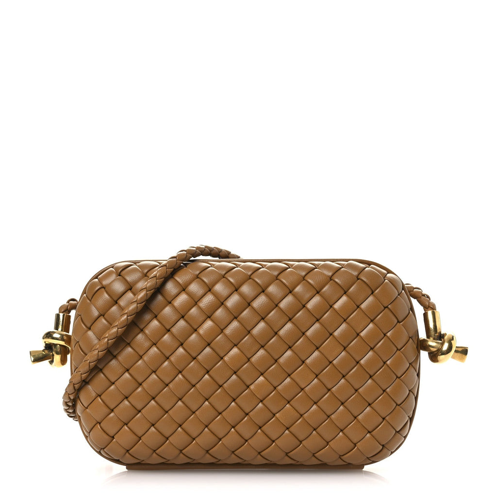 Calfskin Intrecciato Knot On Strap Camel