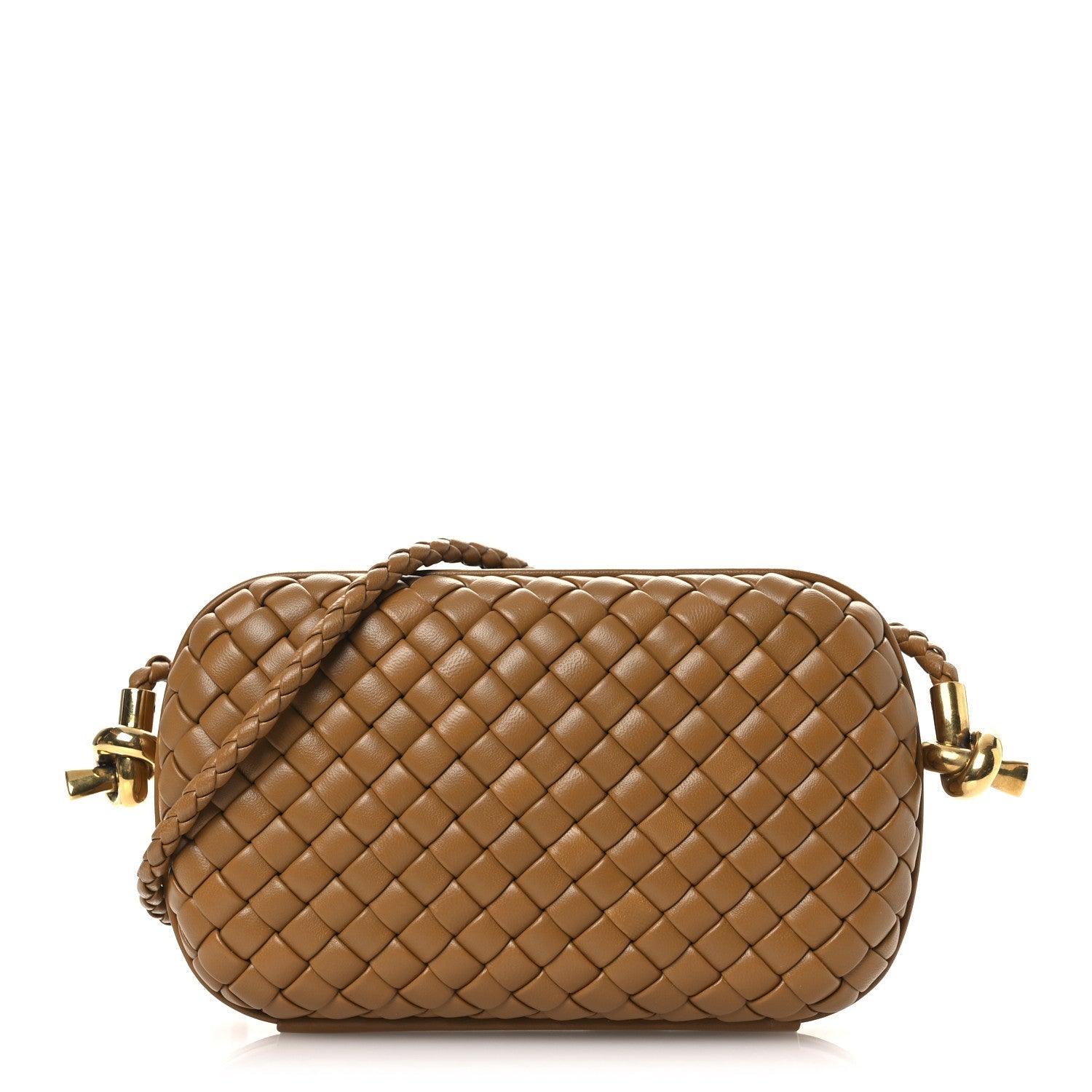 Calfskin Intrecciato Knot On Strap Camel