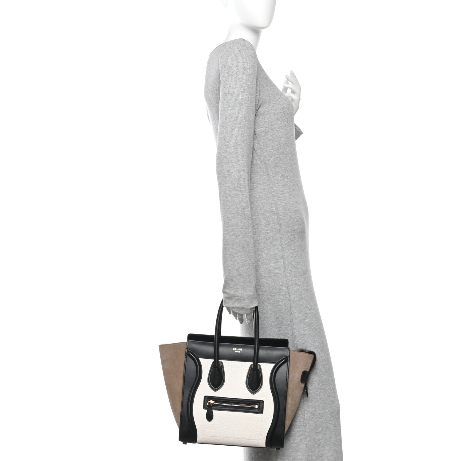 Bullhide Calfskin Nubuck Micro Tri-Color Luggage White Khaki