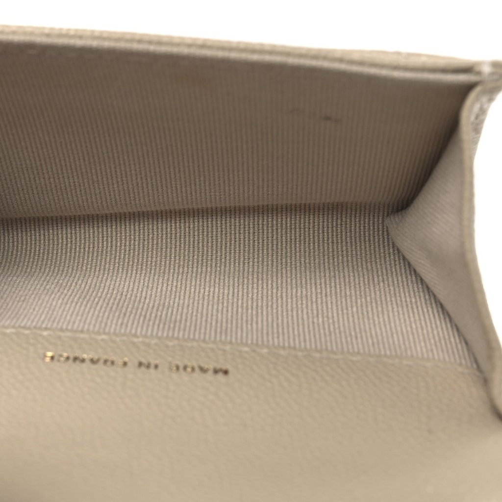 Caviar Quilted Flap  Holder Wallet Beige