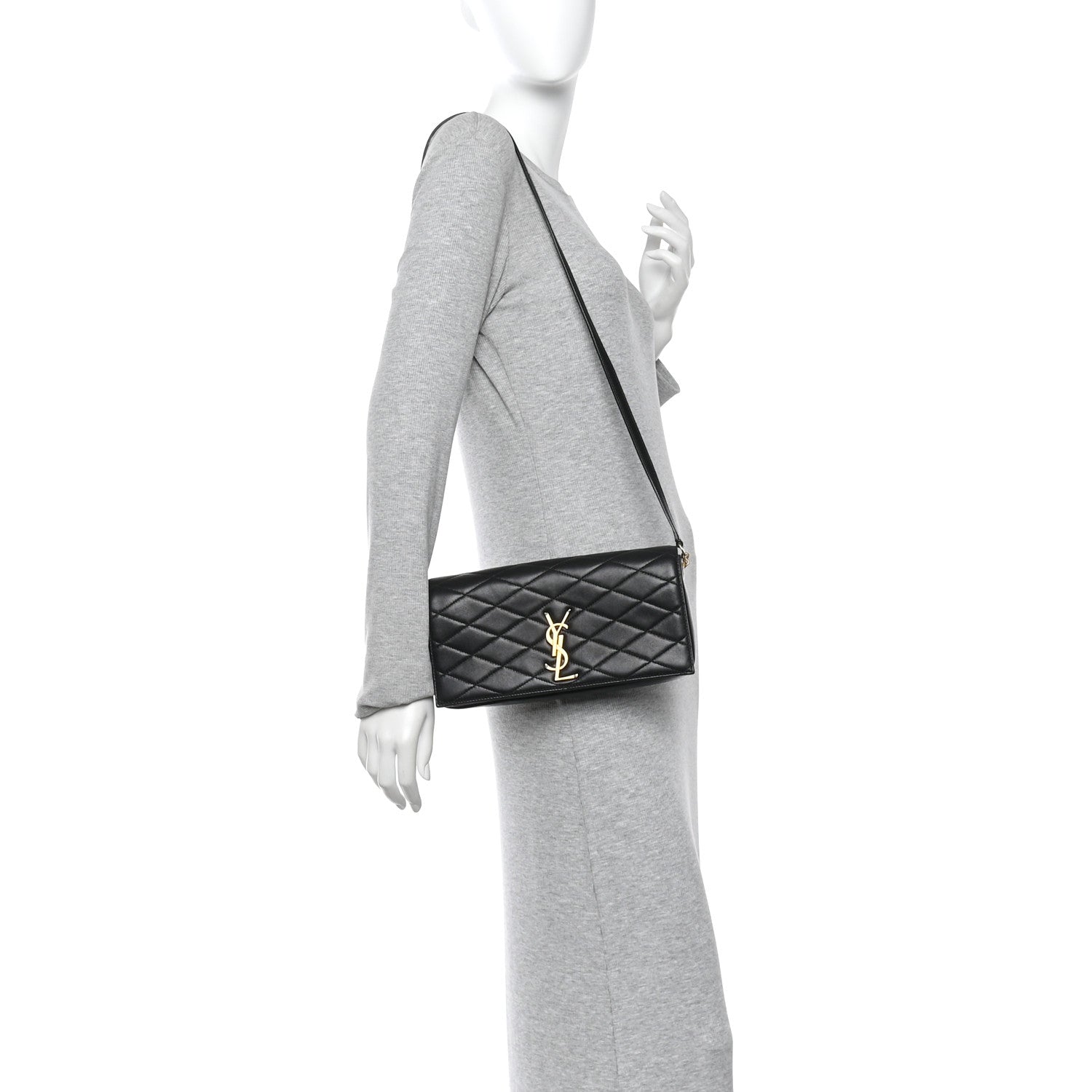Lambskin Quilted Monogram Kate 99 Black