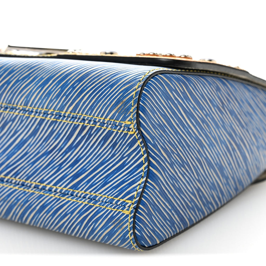 Epi Studded Twist Shoulder Bag MM Denim Light