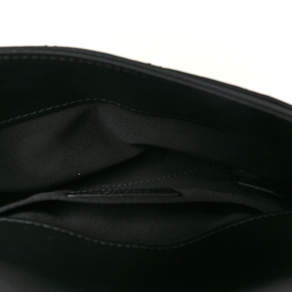 Calfskin Quilted CC Uniform Flap Belt Bag Black