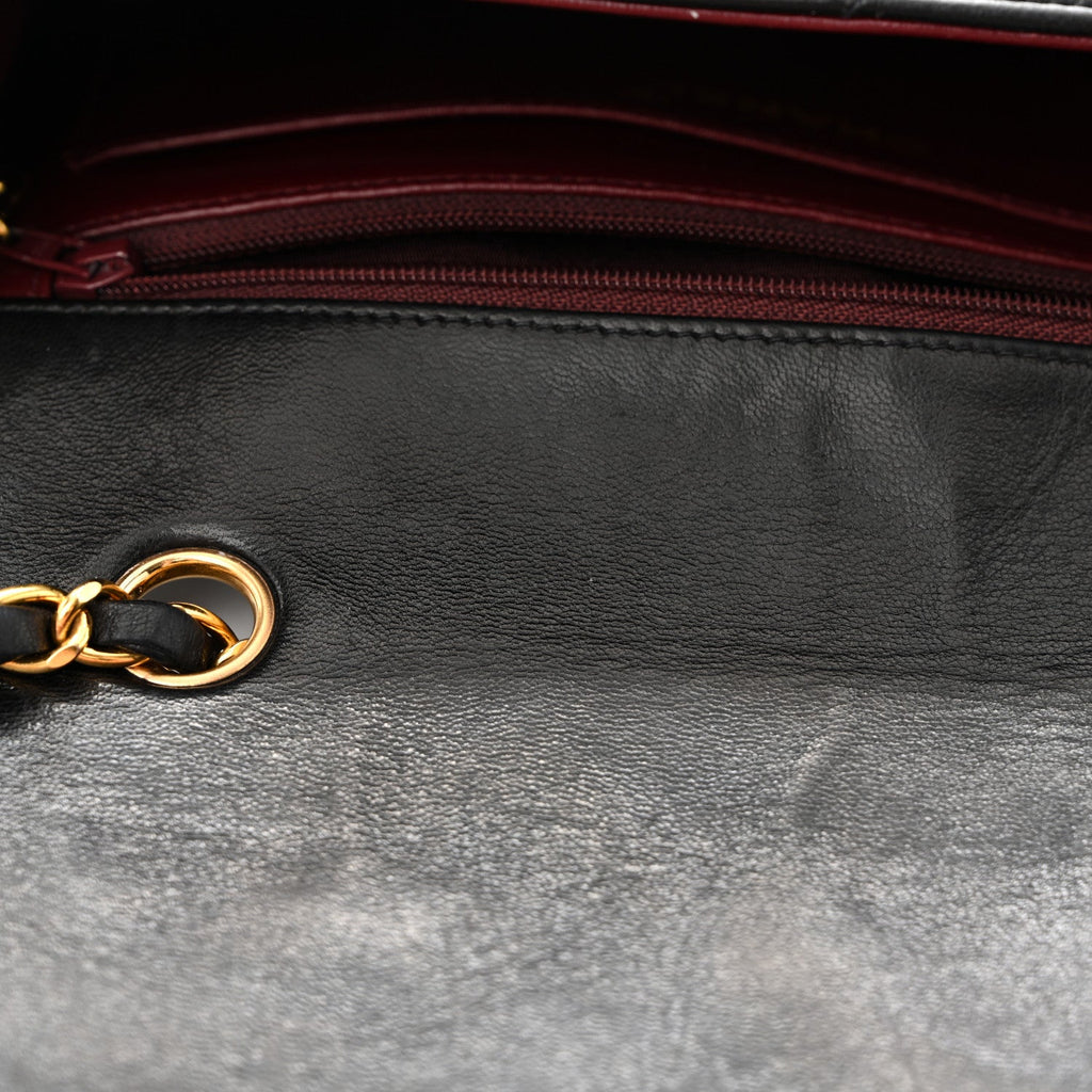 Lambskin Quilted Small Single Flap Black