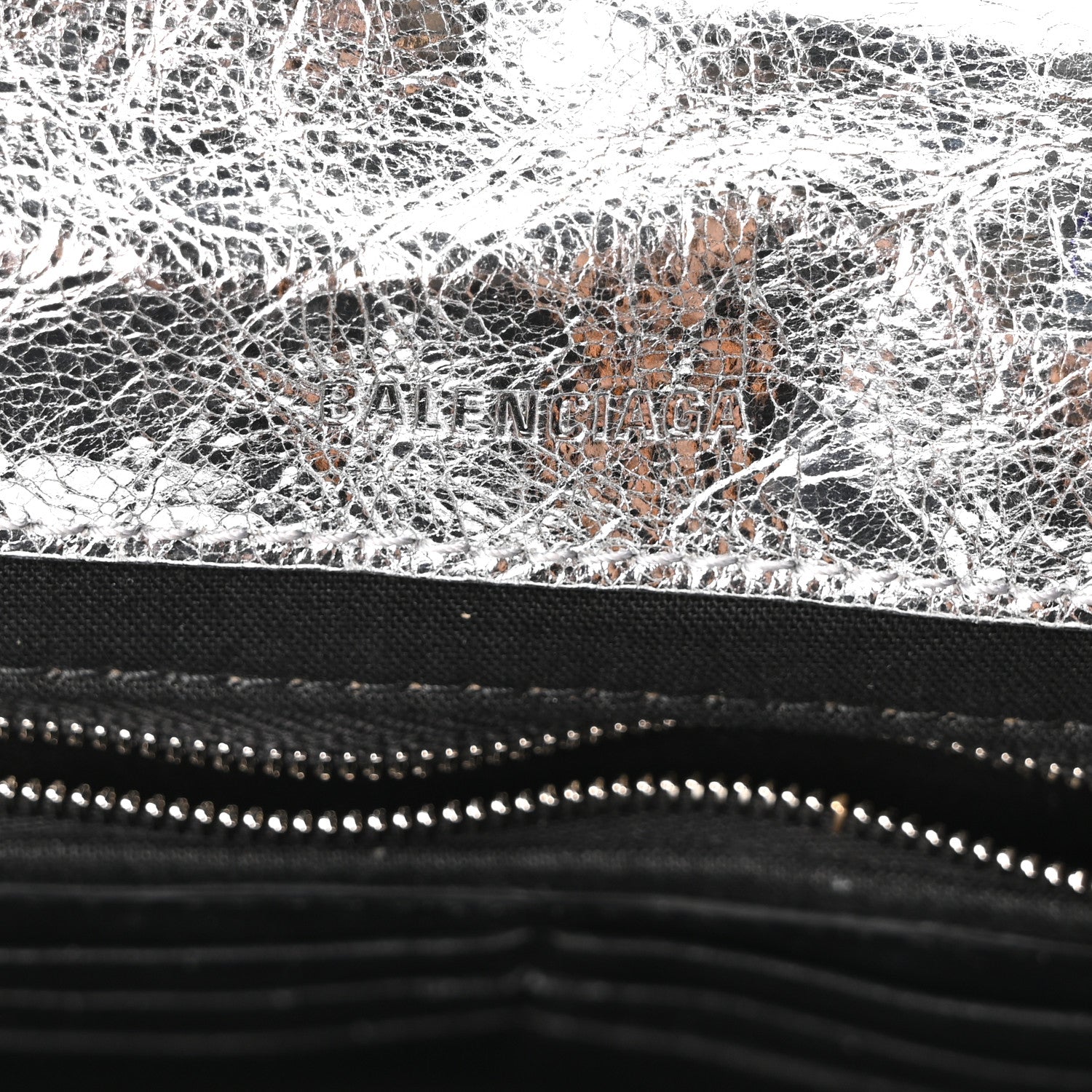 Metallized Arena Calfskin MIni Monaco Chain Shoulder Bag Silver