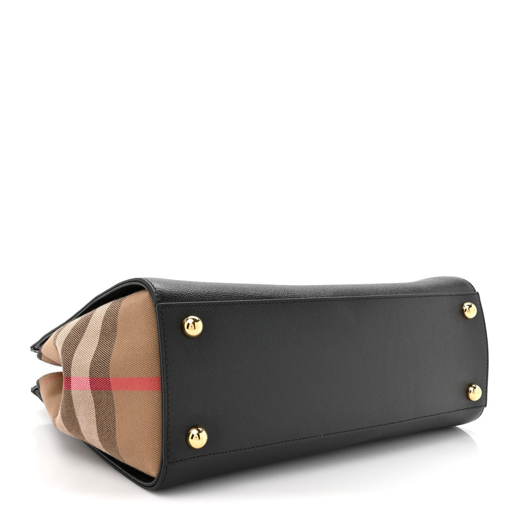 Calfskin Mega Check Small Banwell Tote Black