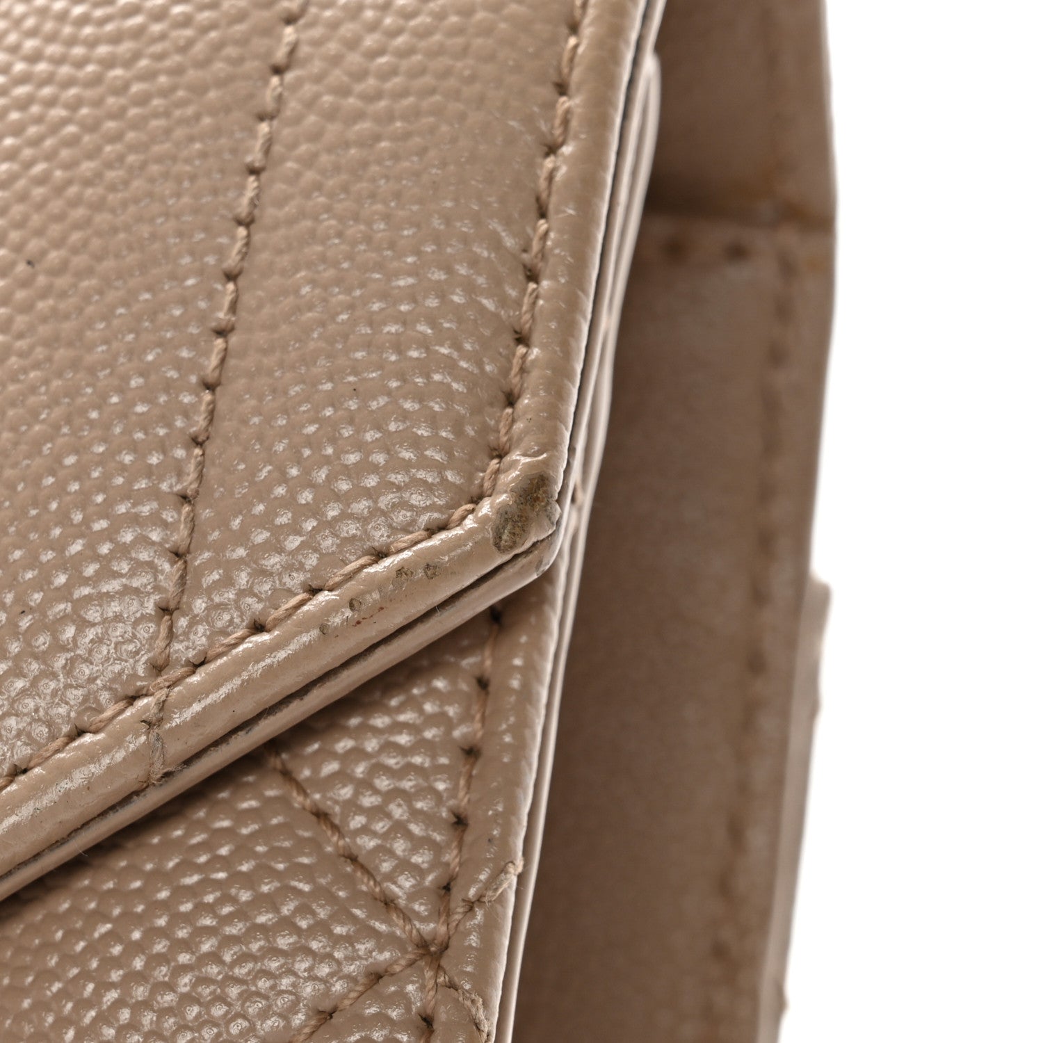 Grain De Poudre Textured Mixed Matelasse Medium Triquilt Monogram Satchel Dark Beige