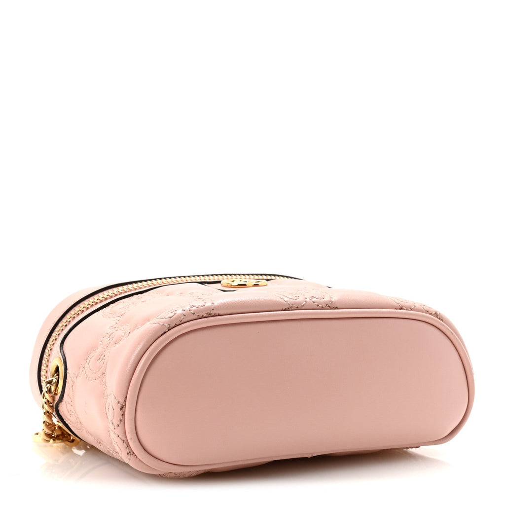 Calfskin GG Matelasse Mini Top Handle Bag Perfect Pink