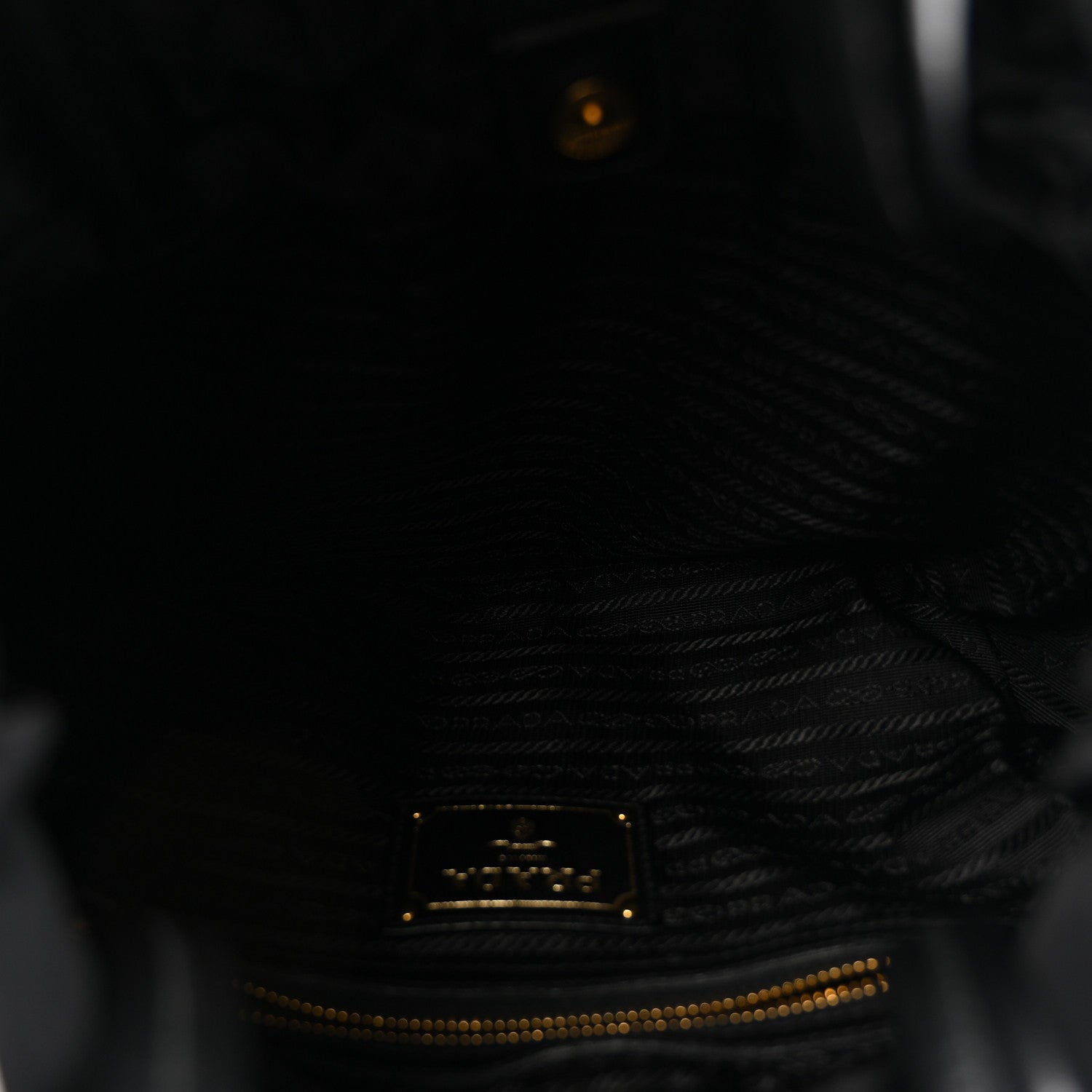 Tessuto Nylon Jacquard Logo Drawstring Tote Black