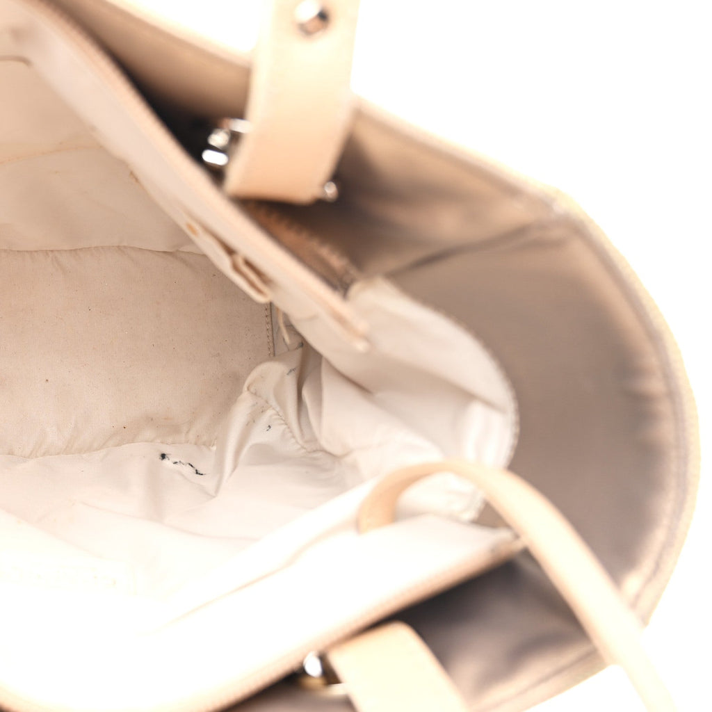 Metallic Coated Canvas Quilted Small Paris Biarritz Tote Gold