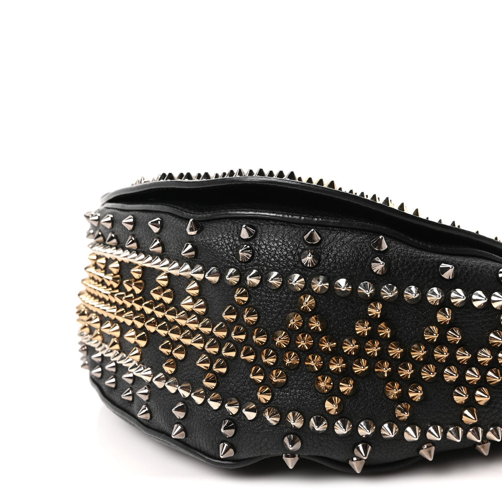 Calfskin Mix Chevron Spikes Panettone Messenger Black