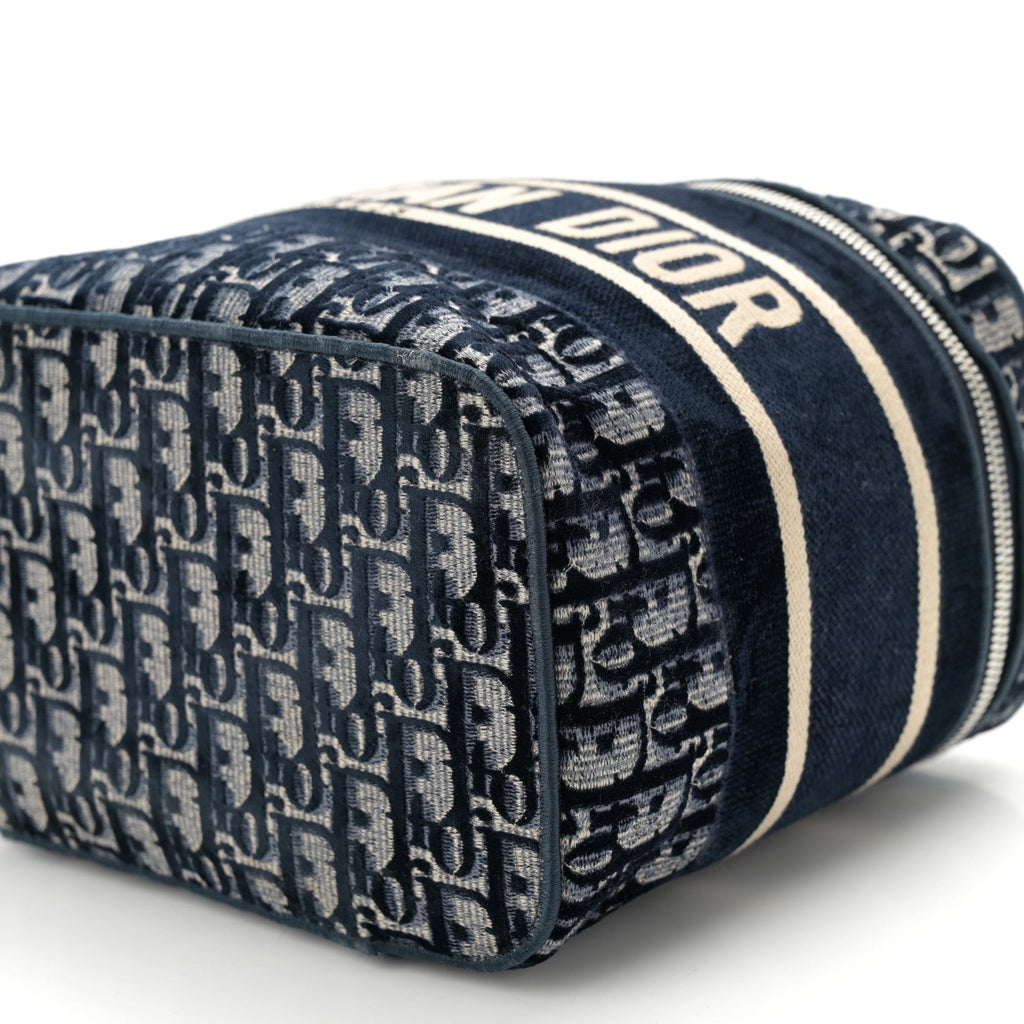 Velvet Oblique Diortravel Vanity Case Blue