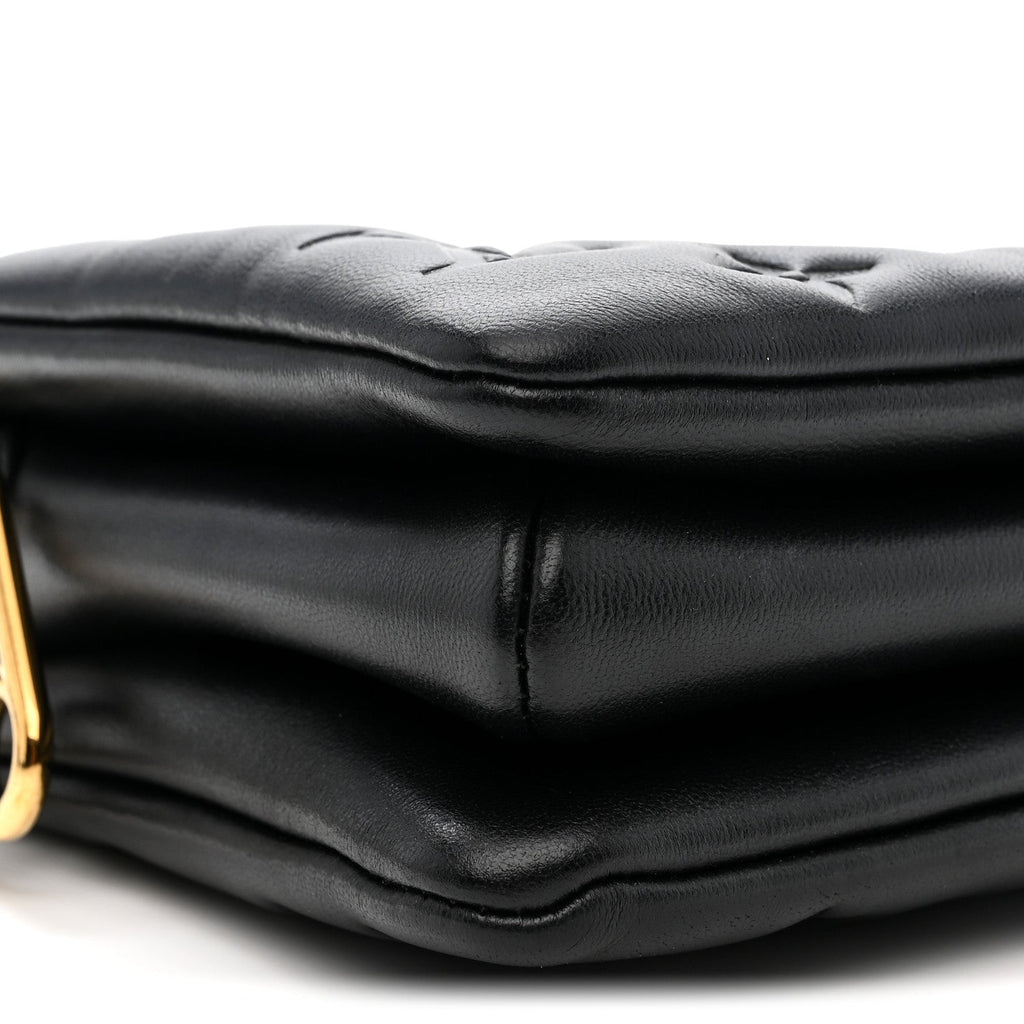 Lambskin Embossed Monogram Coussin BB Black