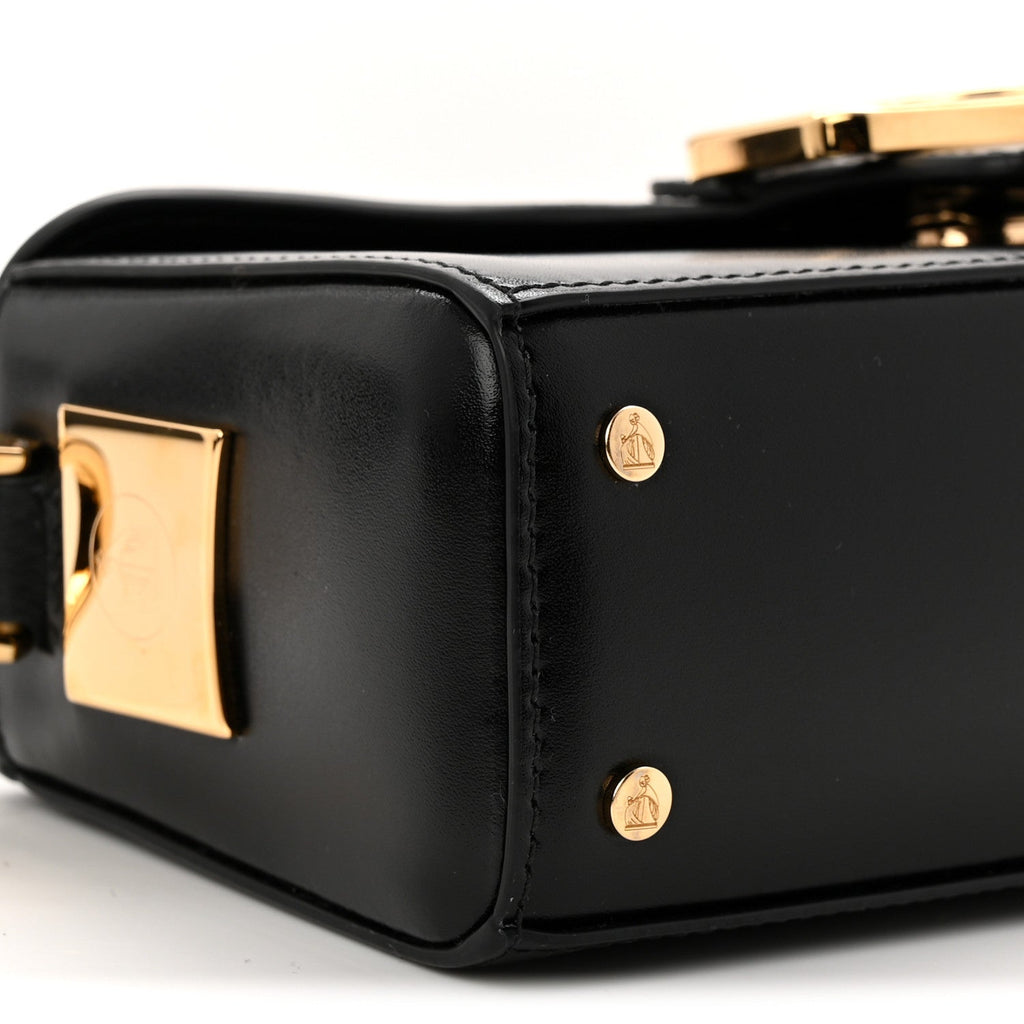 Shiny Calfskin Nano Pencil Bag Black