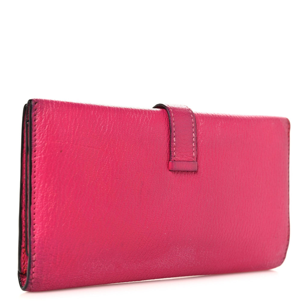 Chevre Mysore Tri-Fold Bearn Wallet Rose Shocking