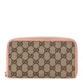 Monogram Dollar Calfskin Zip Around Wallet Beige Ebony Soft Pink