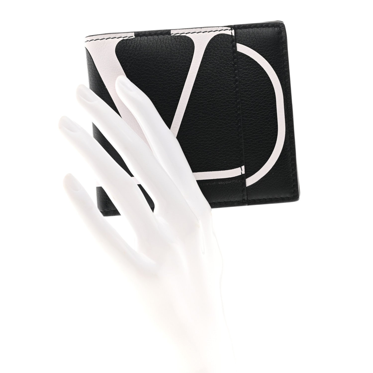 Calfskin Go Logo Bi-Fold Wallet Black