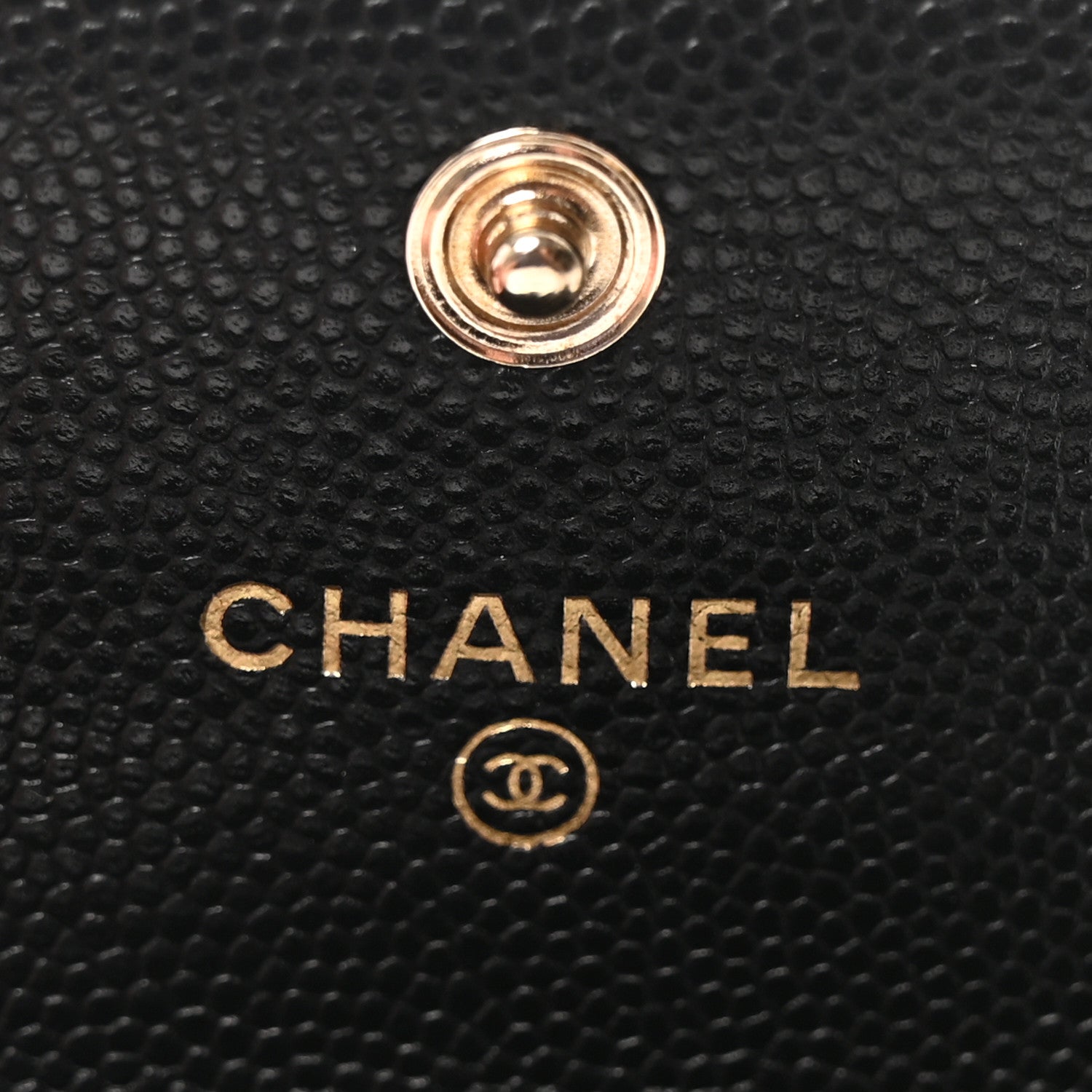 Caviar Quilted CC Flap  Holder Black