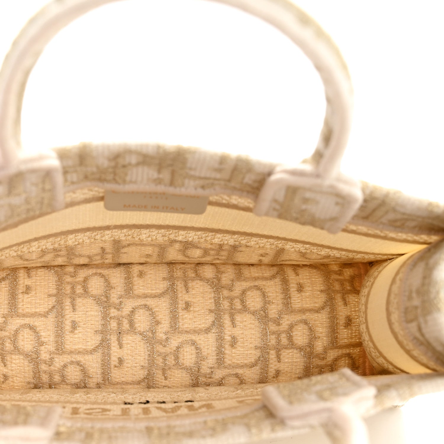 Oblique Mini Book Tote With Strap Gold Multicolor
