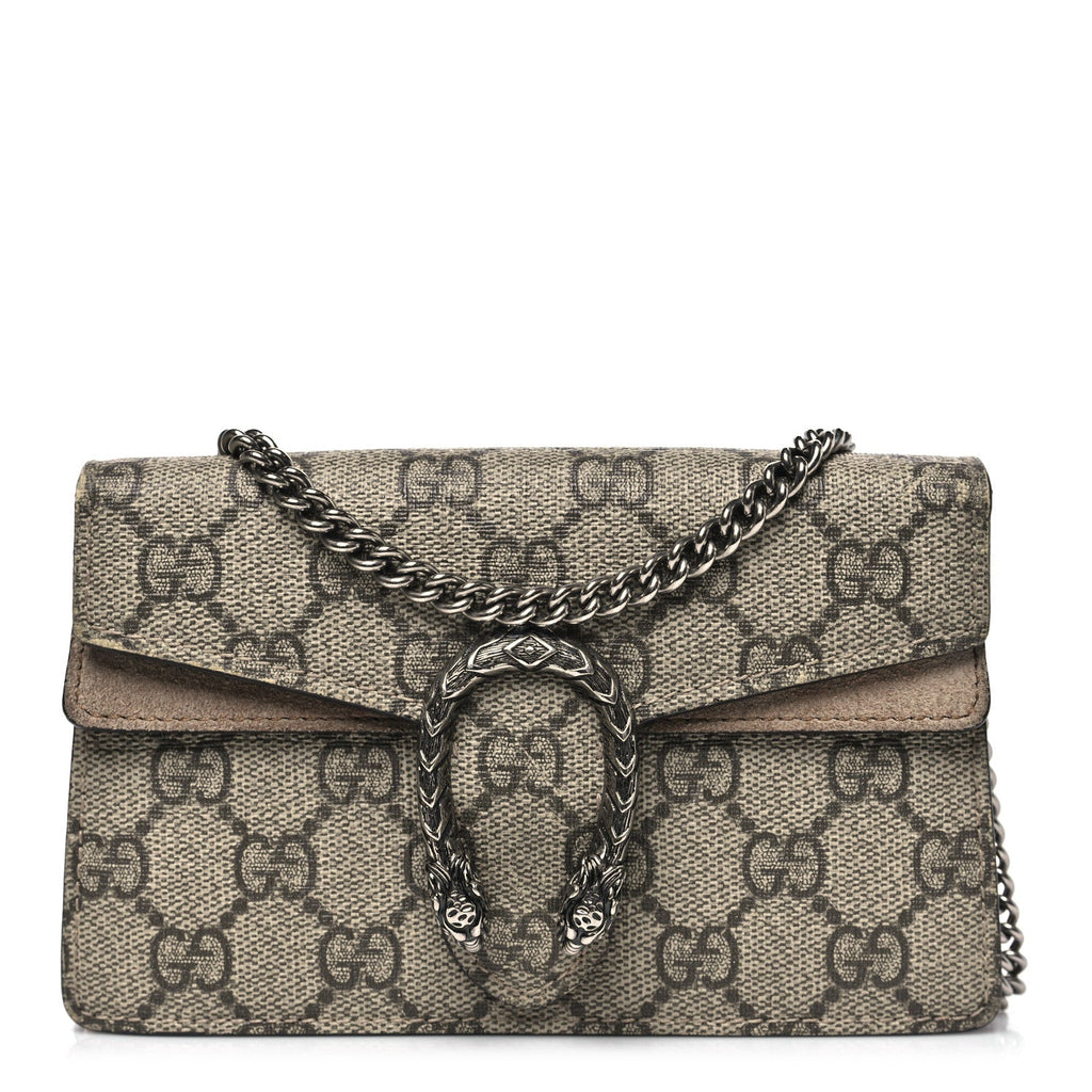GG Supreme Monogram Super Mini Dionysus Shoulder Bag Taupe