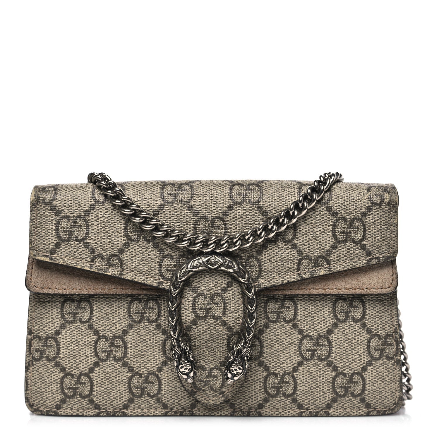 GG Supreme Monogram Super Mini Dionysus Shoulder Bag Taupe