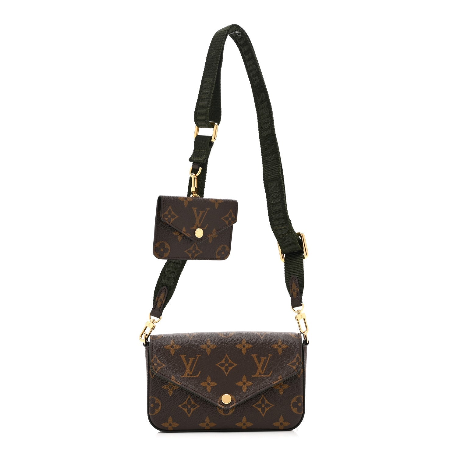 Monogram Felicie Strap & Go Kaki