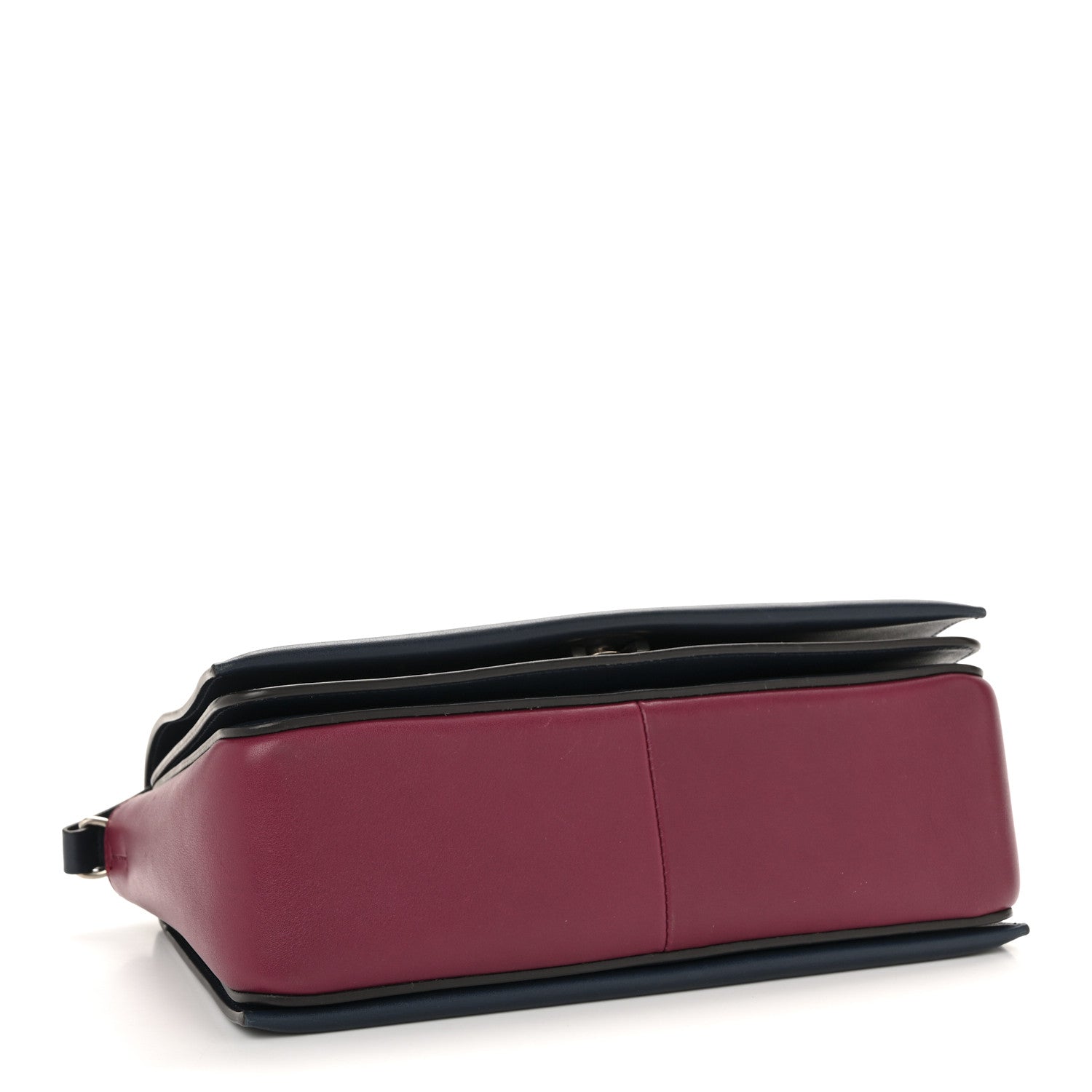 Shiny Smooth Calfskin Medium Frame Shoulder Bag Blue Purple