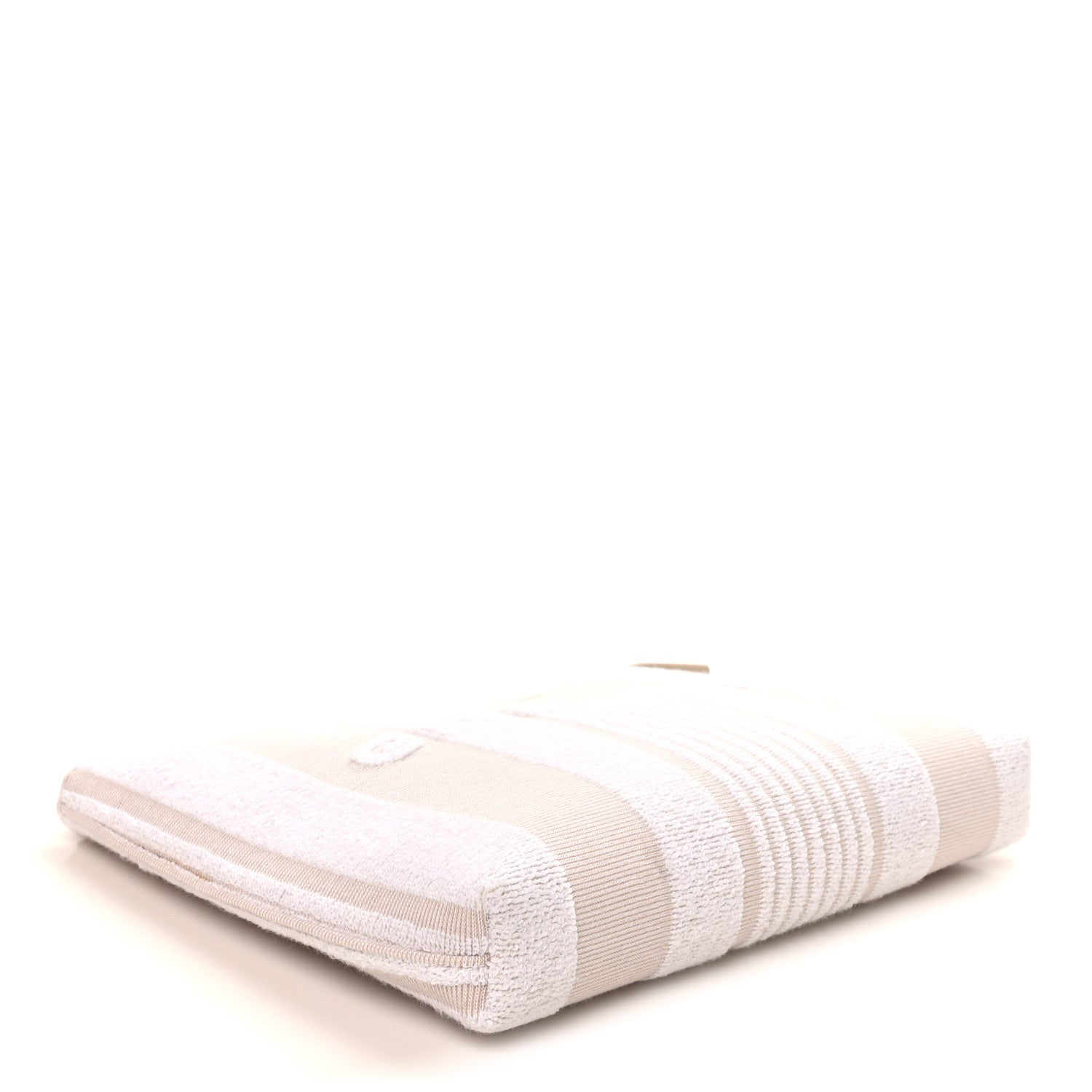 Canvas Terry Striped Travel Pouch Ivory