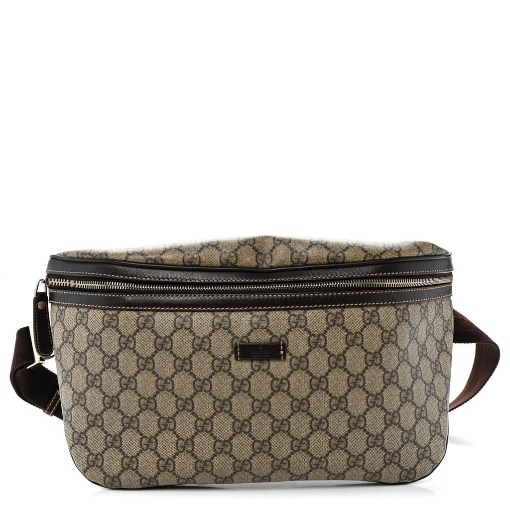 GG Supreme Monogram Belt Bag Dark Brown