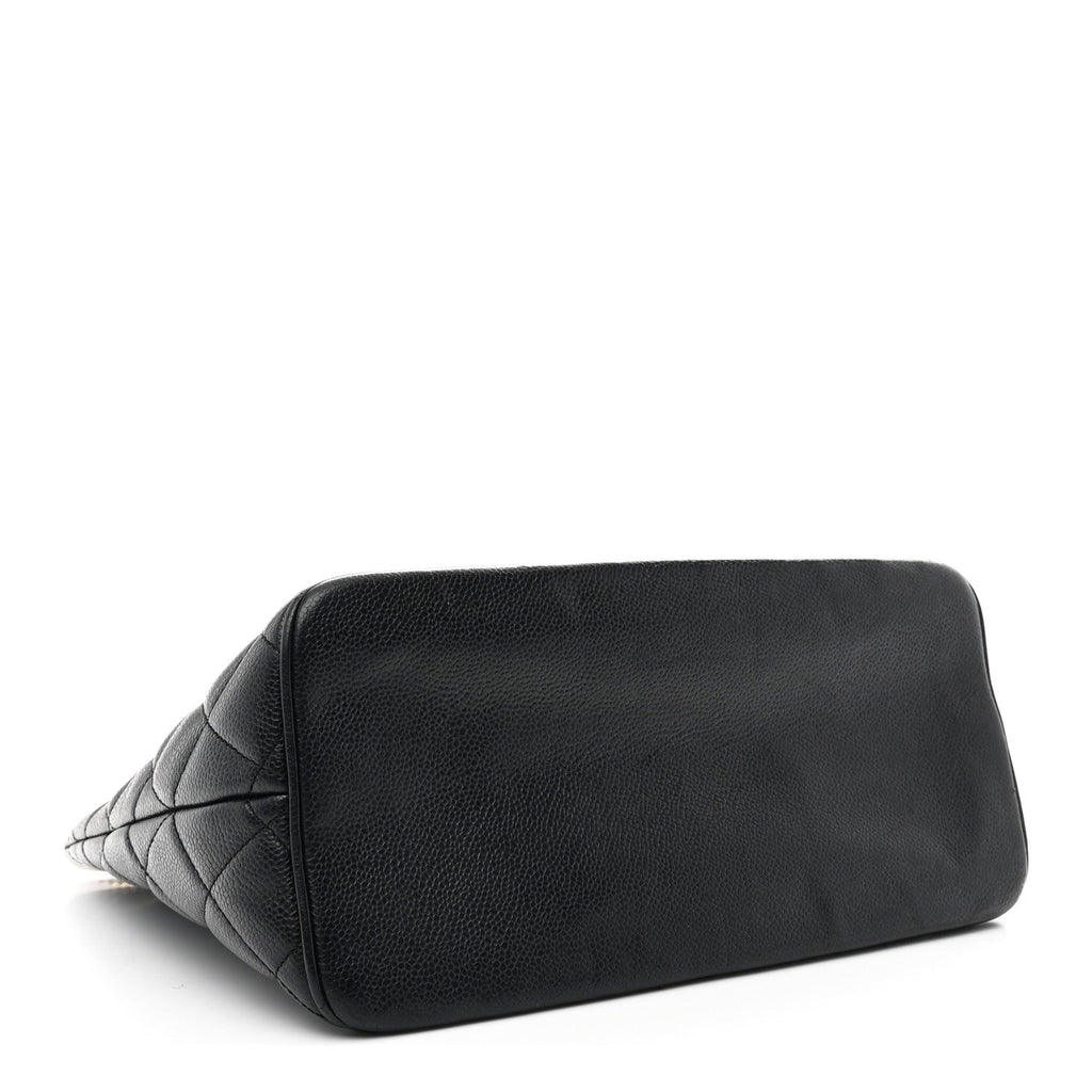 Caviar Quilted Medallion Tote Black