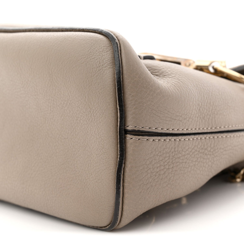 Suede Calfskin Mini Faye Backpack Motty Grey