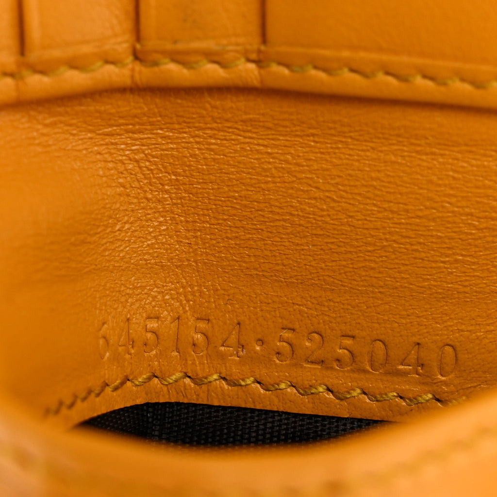 Calfskin GG Tennis Embossed Bi-Fold Wallet Yellow Tangerine