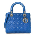 Lambskin Cannage Medium Lady Dior Blue