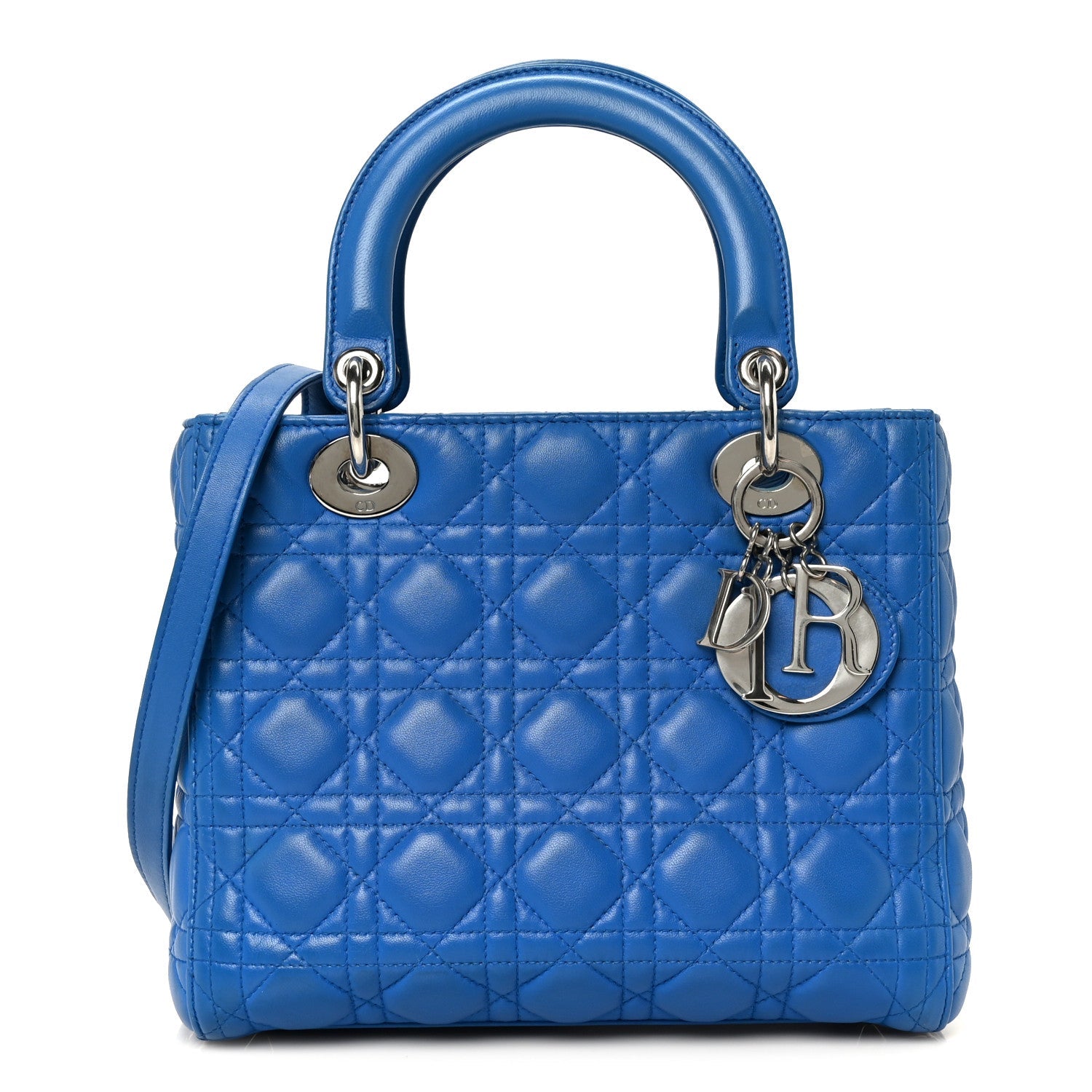 Lambskin Cannage Medium Lady Dior Blue