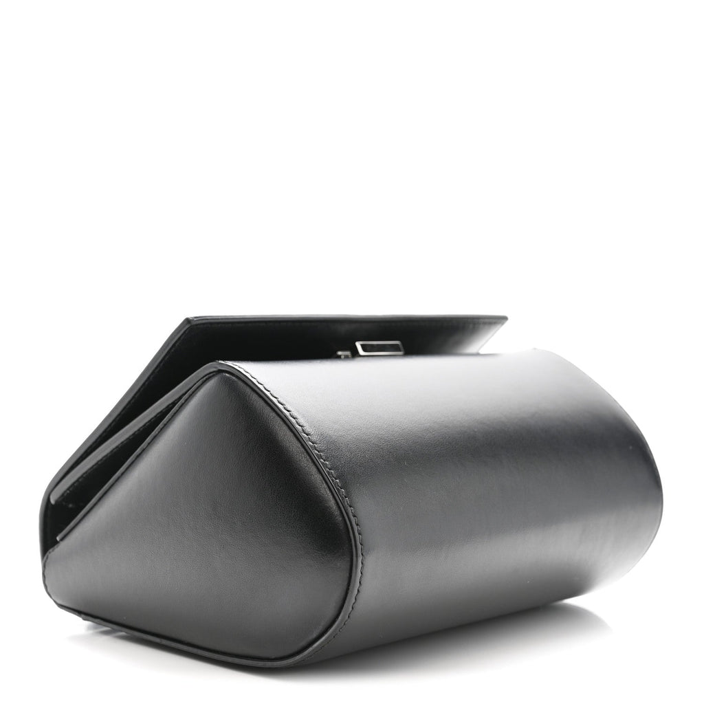 Calfskin Mini Pandora Box Logo Strap Crossbody Bag Black