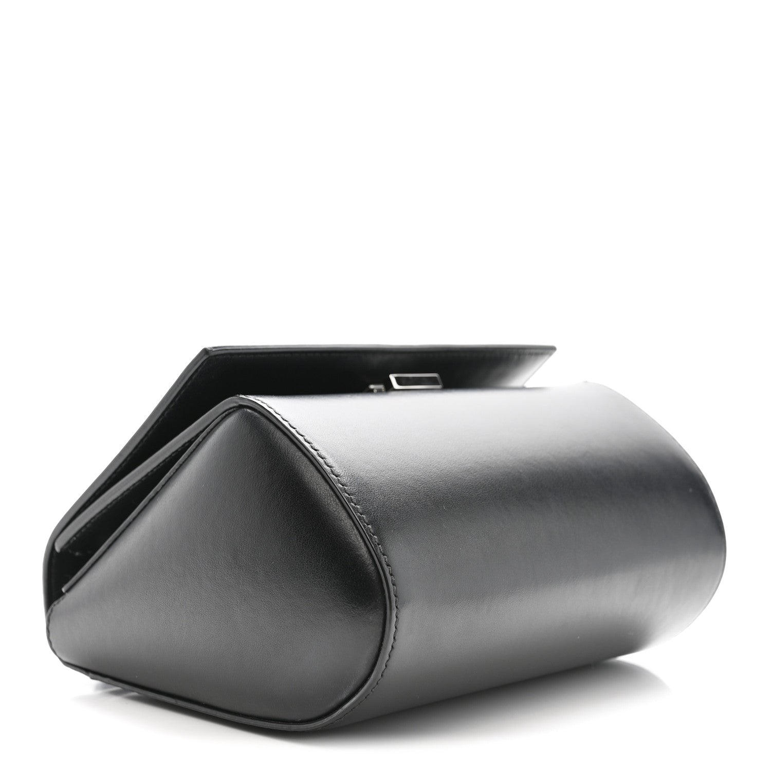 Calfskin Mini Pandora Box Logo Strap Crossbody Bag Black