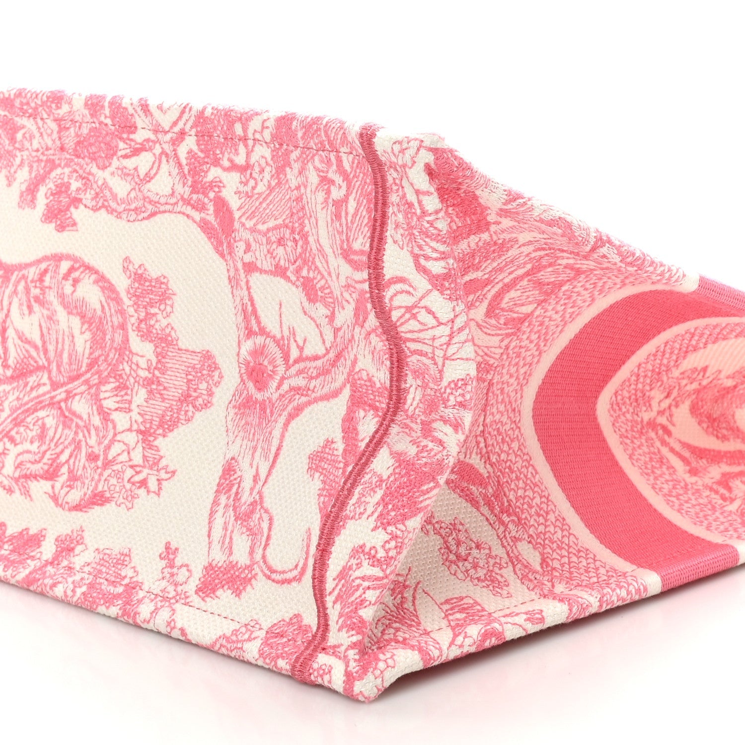 Canvas Embroidered Medium Dioriviera Toile De Jouy Book Tote Peony Pink