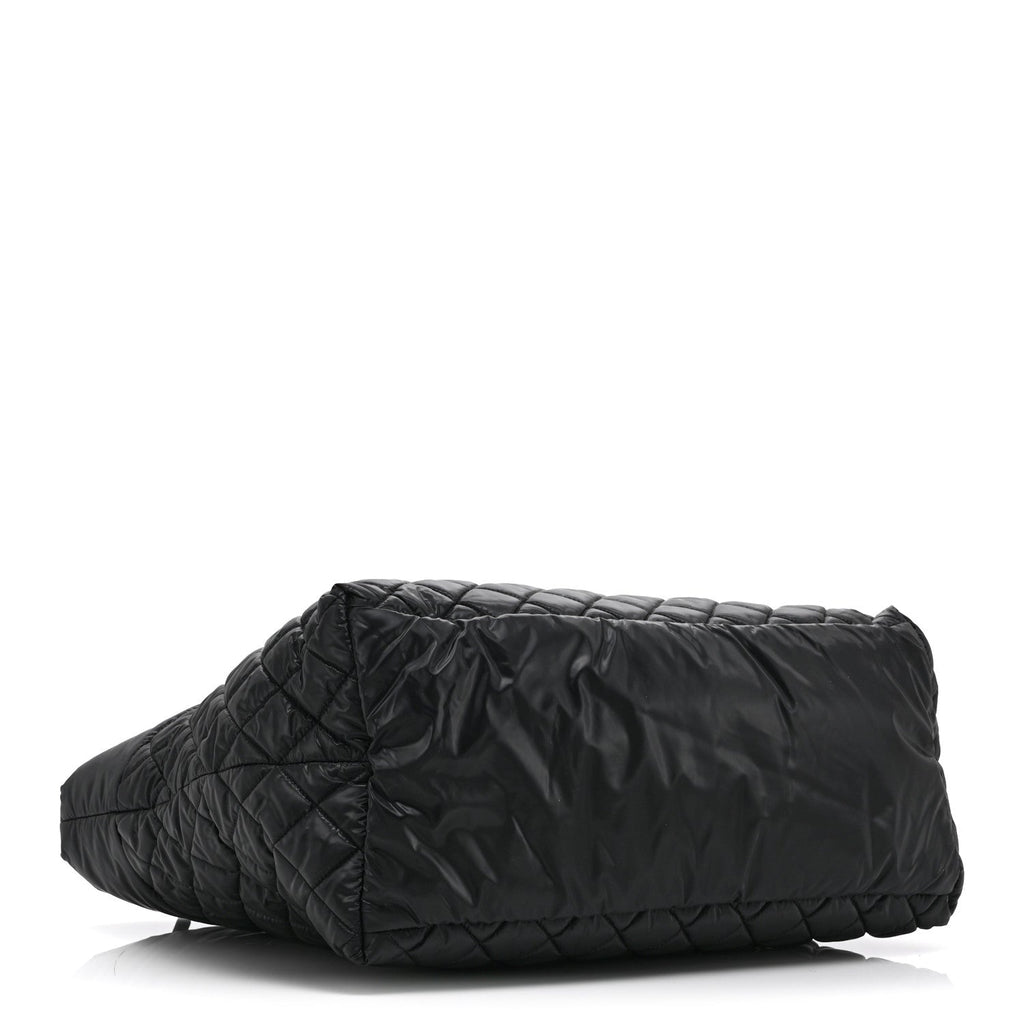 Nylon Quilted Large Coco Cocoon Tote Black