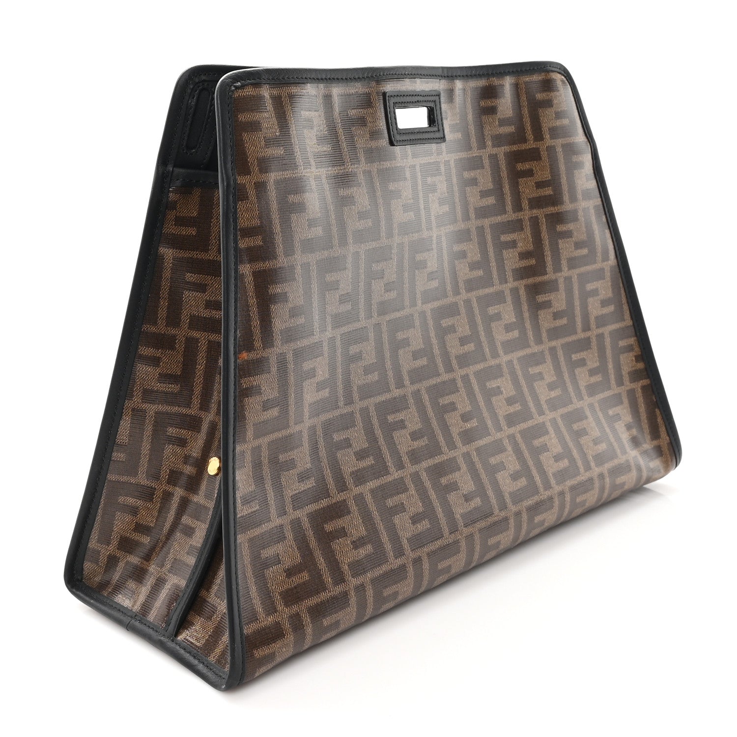 Glazed Fabric Vitello Century FF 1974 Stamp Patch Medium Peekaboo Defender Cover Mogano Panna Black