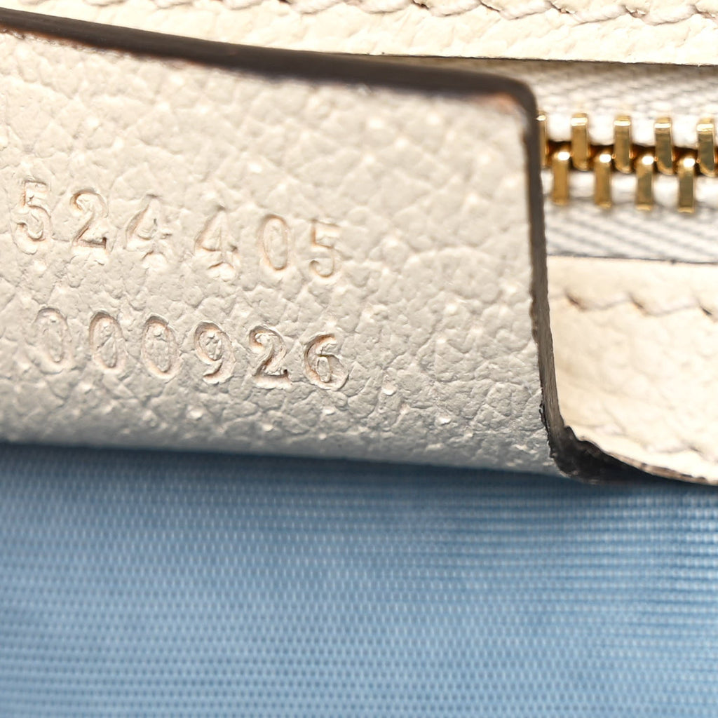 Textured Calfskin Bee Star Print Small Sylvie Shoulder Bag Mystic White