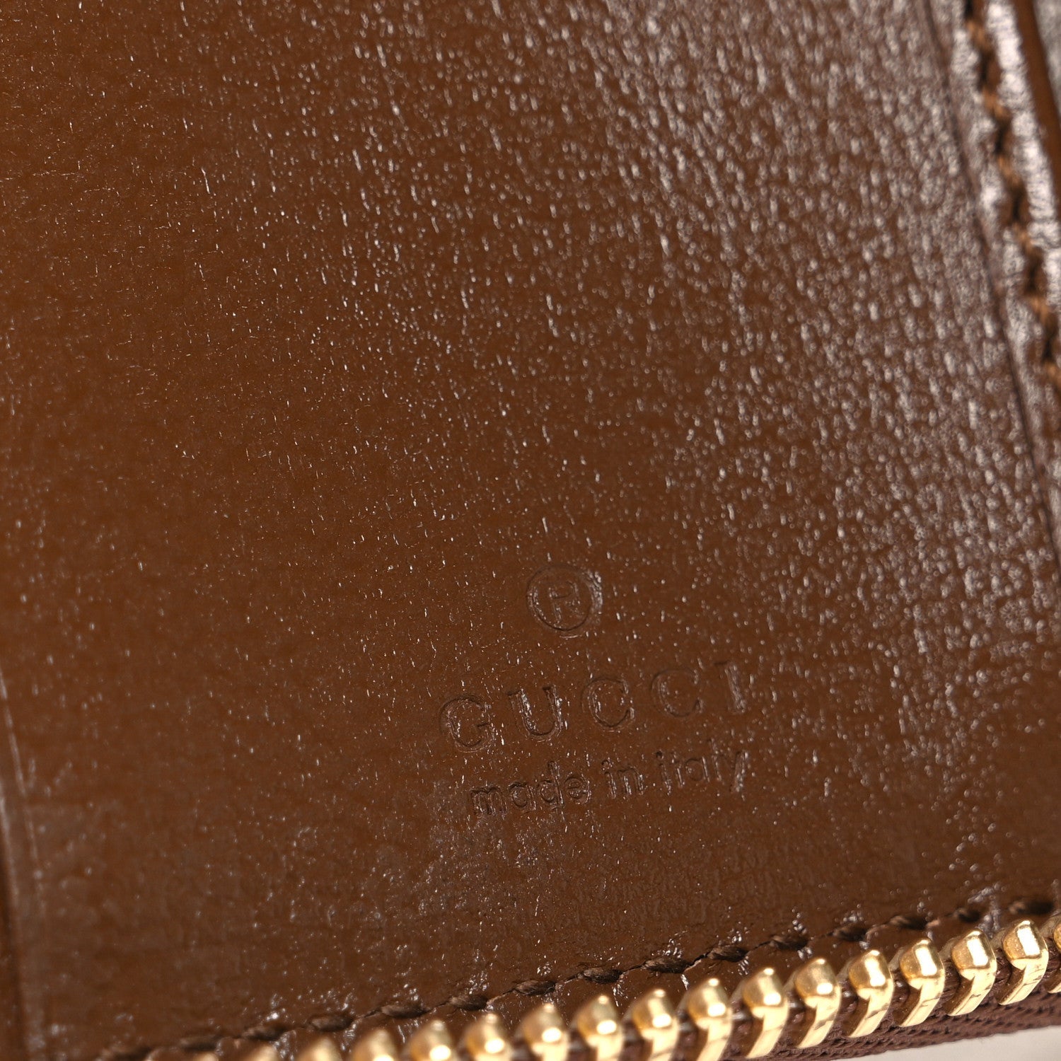 GG Supreme Monogram Azalea Calfskin Retro Interlocking G Compact Wallet Beige Ebony Brown Sugar