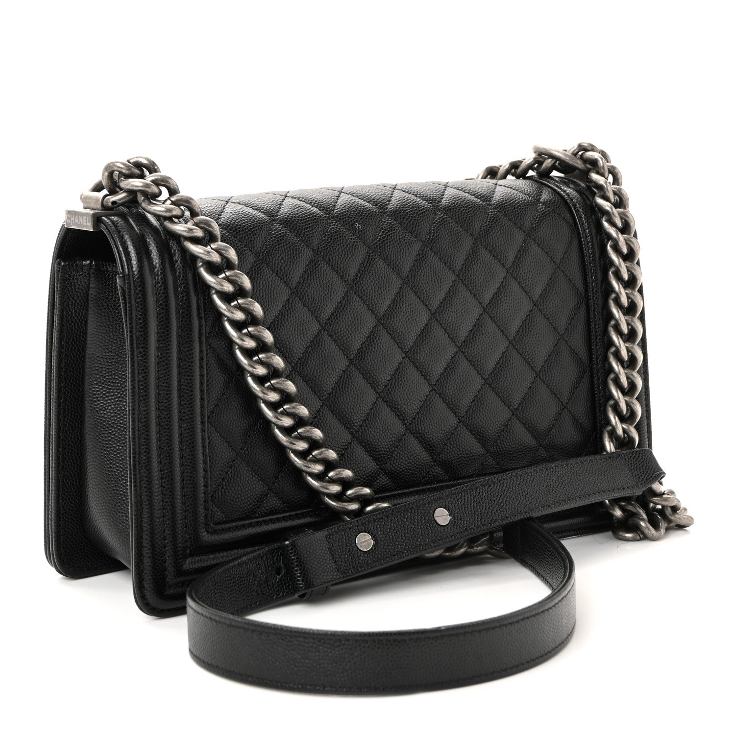 Caviar Quilted Medium Boy Flap Black