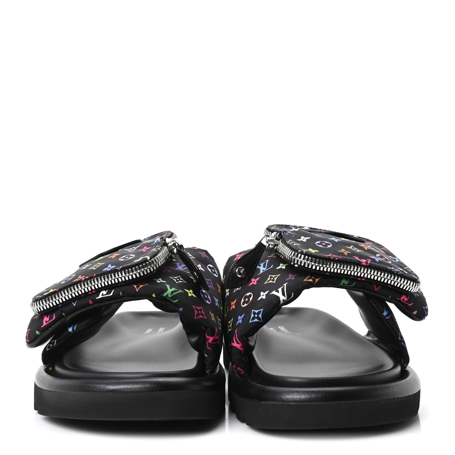 LV X TM Monogram Multicolor Pool Pillow Flat Comfort Mule 35 Black