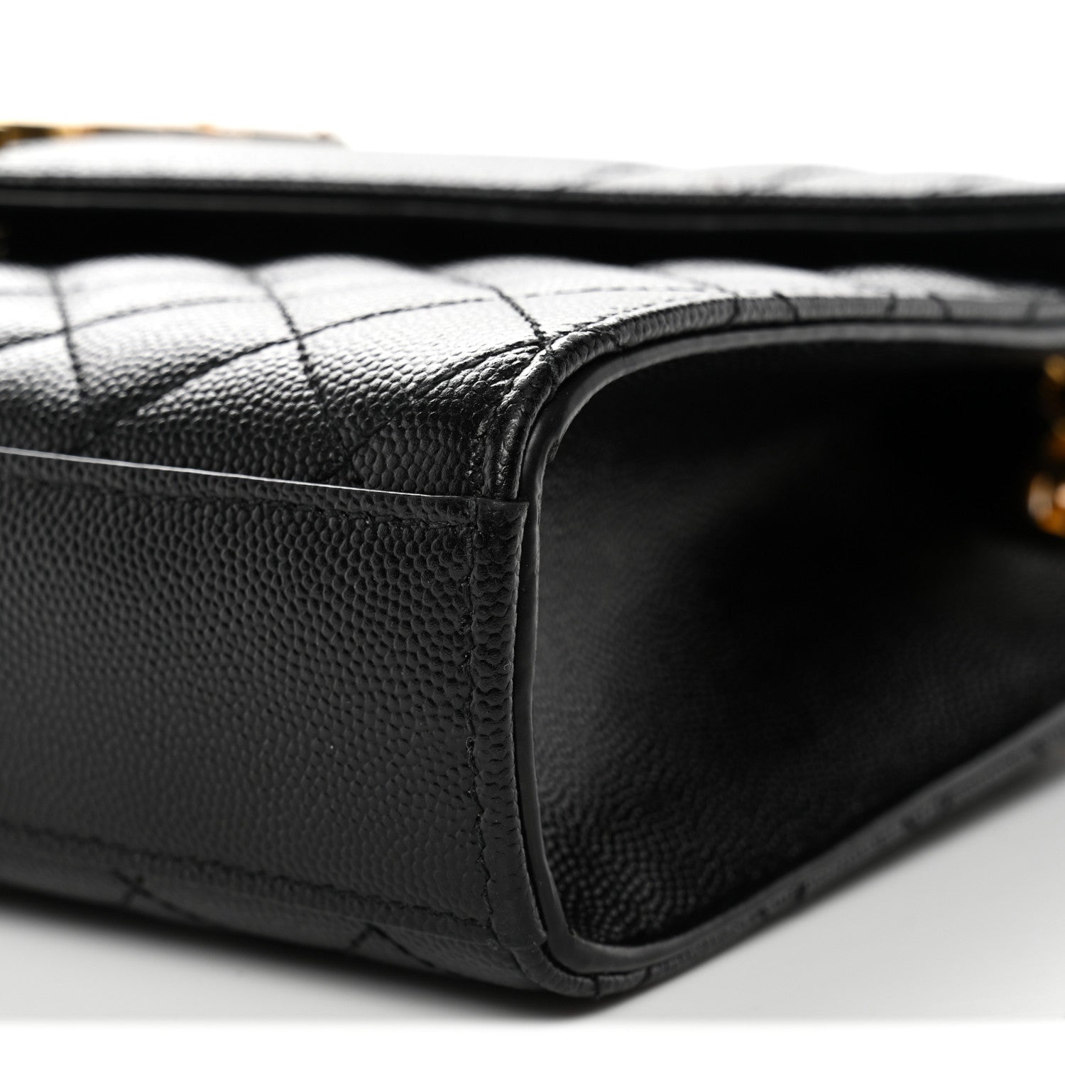 Grain De Poudre Textured Mixed Matelasse Triquilt Medium Monogram Satchel Black